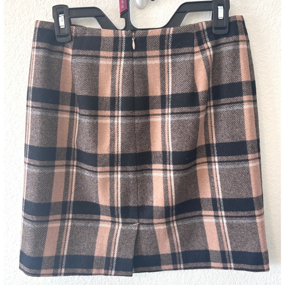 Y2K Preppy Academia Ann Taylor Plaid Wool Blend Librarian Mini Skirt SZ 6P - Picture 2 of 5